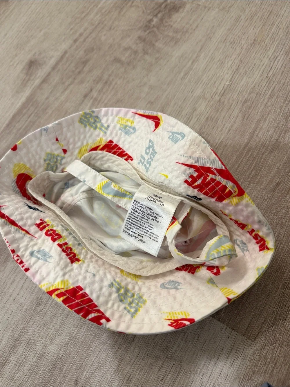 Nike Infant White Multi-Color Logo Bucket Hat